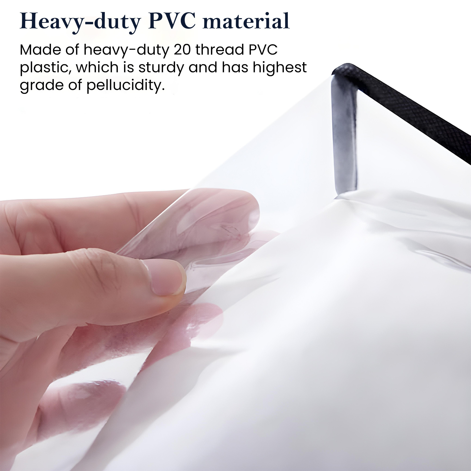 Kuber Industries Pvc Transparent Zip Lock Saree Organizer for Wardrobe with Handles  Dress Storage Bag for Lehenga Gown  Shawl  Bedsheet  Clothes Organiser for Storage  Dark Grey