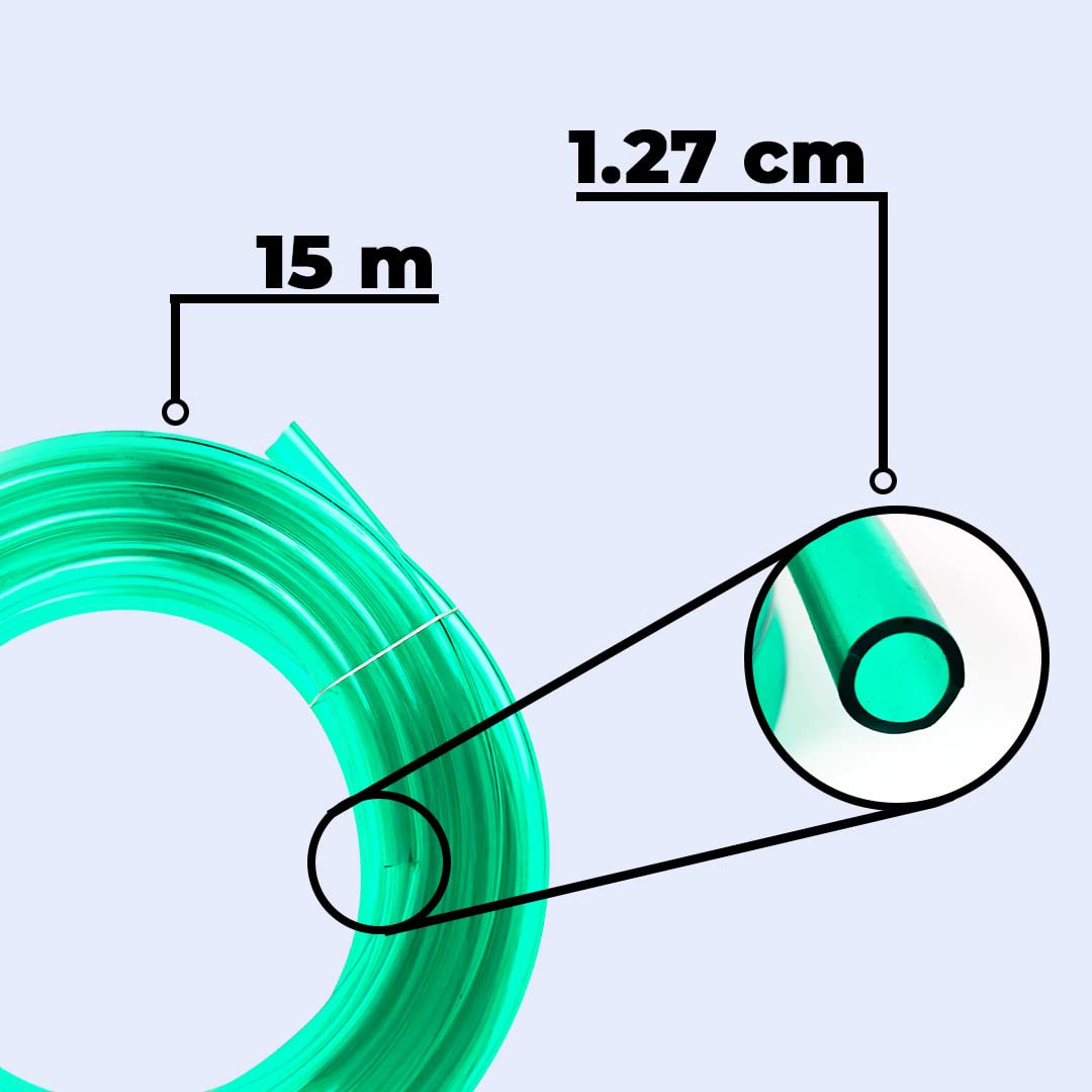 Kuber Industries PVC Water Pipe 15 Meter | Multi-Utility Water Pipe for Garden, Car Cleaning & Pet Cleaning | Durable, Light Weight, & Flexible Hose Pipe for Gardening | Green |