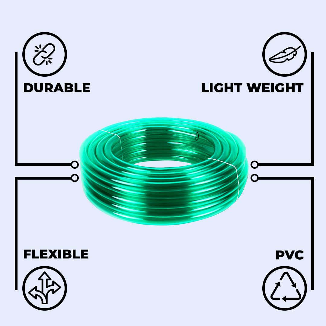Kuber Industries PVC Water Pipe 15 Meter | Multi-Utility Water Pipe for Garden, Car Cleaning & Pet Cleaning | Durable, Light Weight, & Flexible Hose Pipe for Gardening | Green |