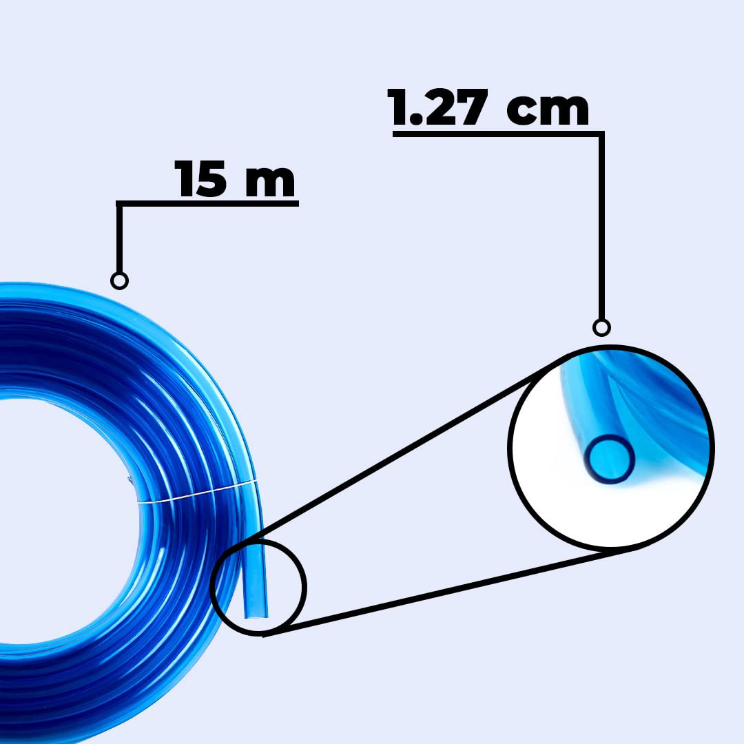 Kuber Industries PVC Water Pipe 15 Meter | Multi-Utility Water Pipe for Garden, Car Cleaning & Pet Washing | Light Weight, Kink Proof Proof & Portable Hose Pipe for Gardening | 15 Meter | Blue |
