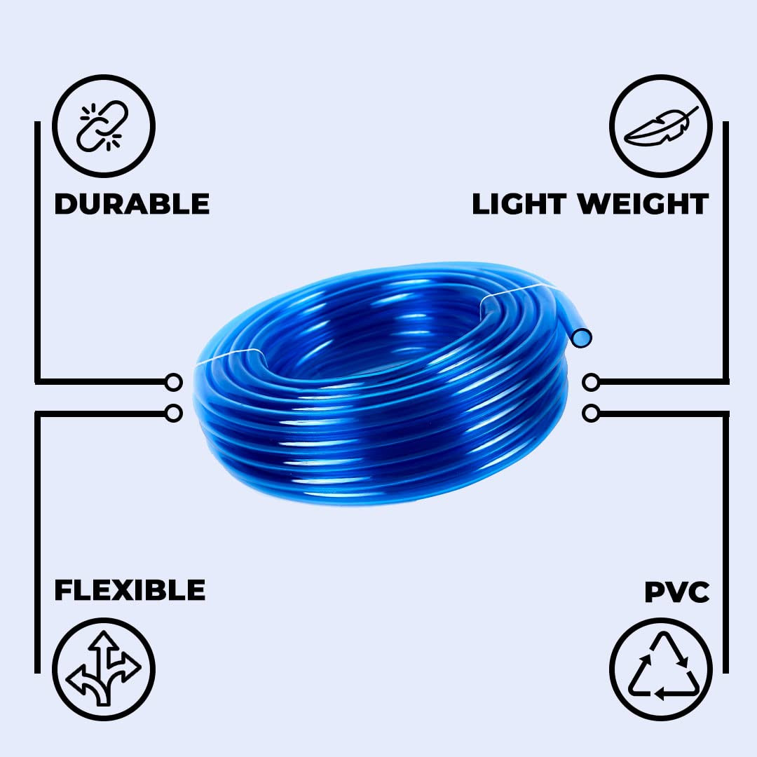 Kuber Industries PVC Water Pipe 15 Meter | Multi-Utility Water Pipe for Garden, Car Cleaning & Pet Washing | Light Weight, Kink Proof Proof & Portable Hose Pipe for Gardening | 15 Meter | Blue |