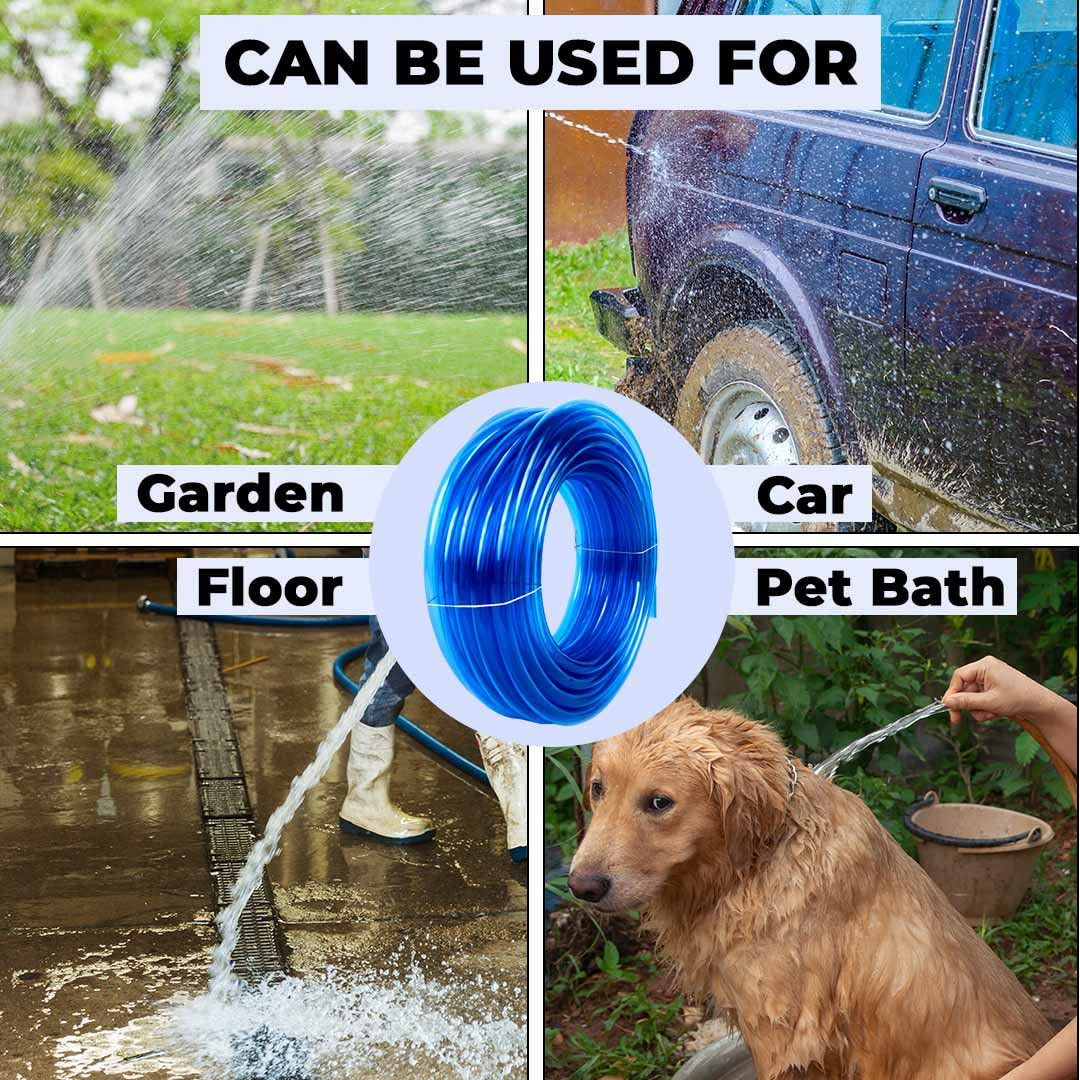 Kuber Industries PVC Water Pipe 15 Meter | Multi-Utility Water Pipe for Garden, Car Cleaning & Pet Washing | Light Weight, Kink Proof Proof & Portable Hose Pipe for Gardening | 15 Meter | Blue |