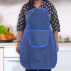 PVC Waterproof Apron for Women &amp; Men with Center Pocket | Machine Washable Kitchen Apron for Home, Grill &amp; Restaurant | Mini Check Print - Blue