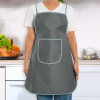 PVC Waterproof Apron for Women &amp; Men with Center Pocket | Machine Washable Kitchen Apron for Home, Grill &amp; Restaurant | Mini Check Print - Grey