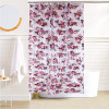 Kuber Industries PVC Waterproof Flower Print Shower Curtain For Bathroom With 8 Rings,7 Feet (Brown)