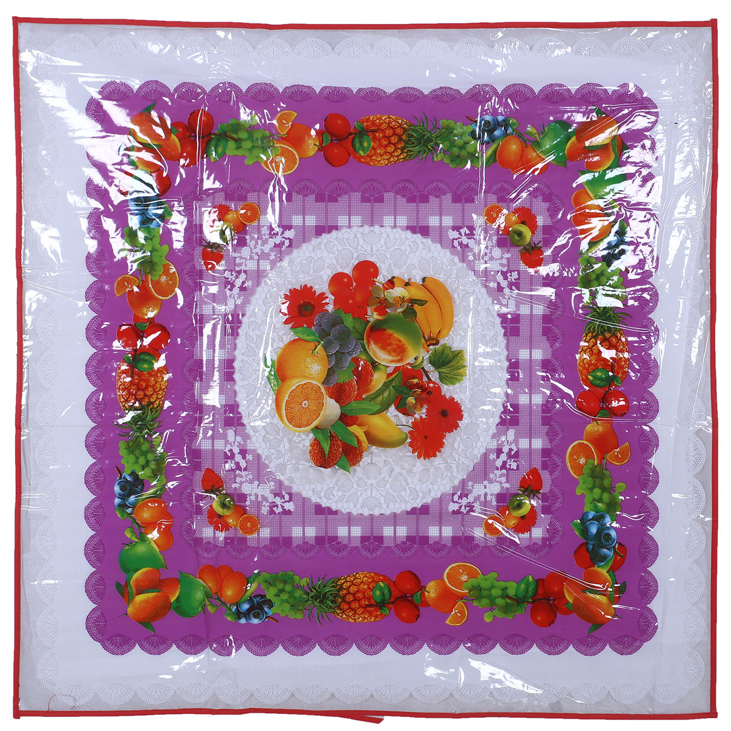 Kuber Industries PVC Waterproof Fruits Print Bed Server|Food Mat|Bedsheet Protector For Home & Outdoor (White)