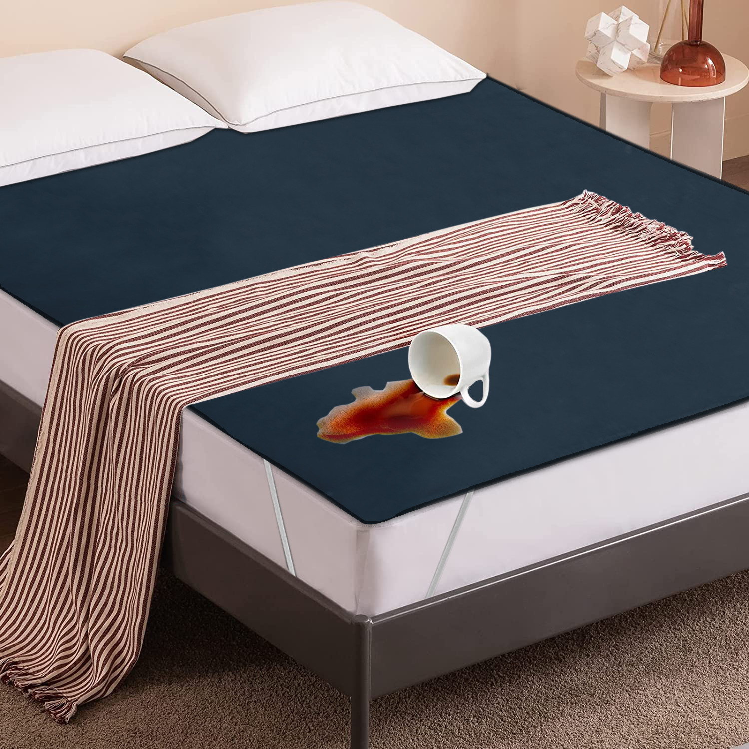 Kuber Industries PVC Waterproof/Dustproof Double Bed Mattress Protector, 72