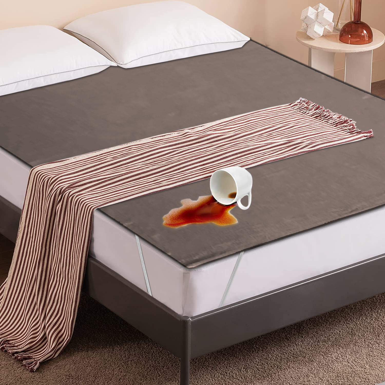Kuber Industries PVC Waterproof/Dustproof Double Bed Mattress Protector, 72