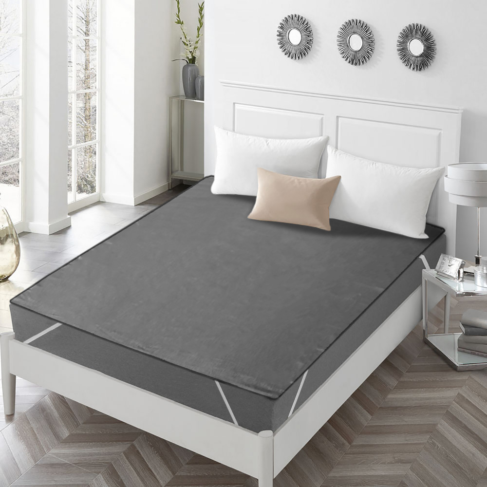 Kuber Industries PVC Waterproof/Dustproof Double Bed Mattress Protector, 72&quot;x76&quot; (Grey)