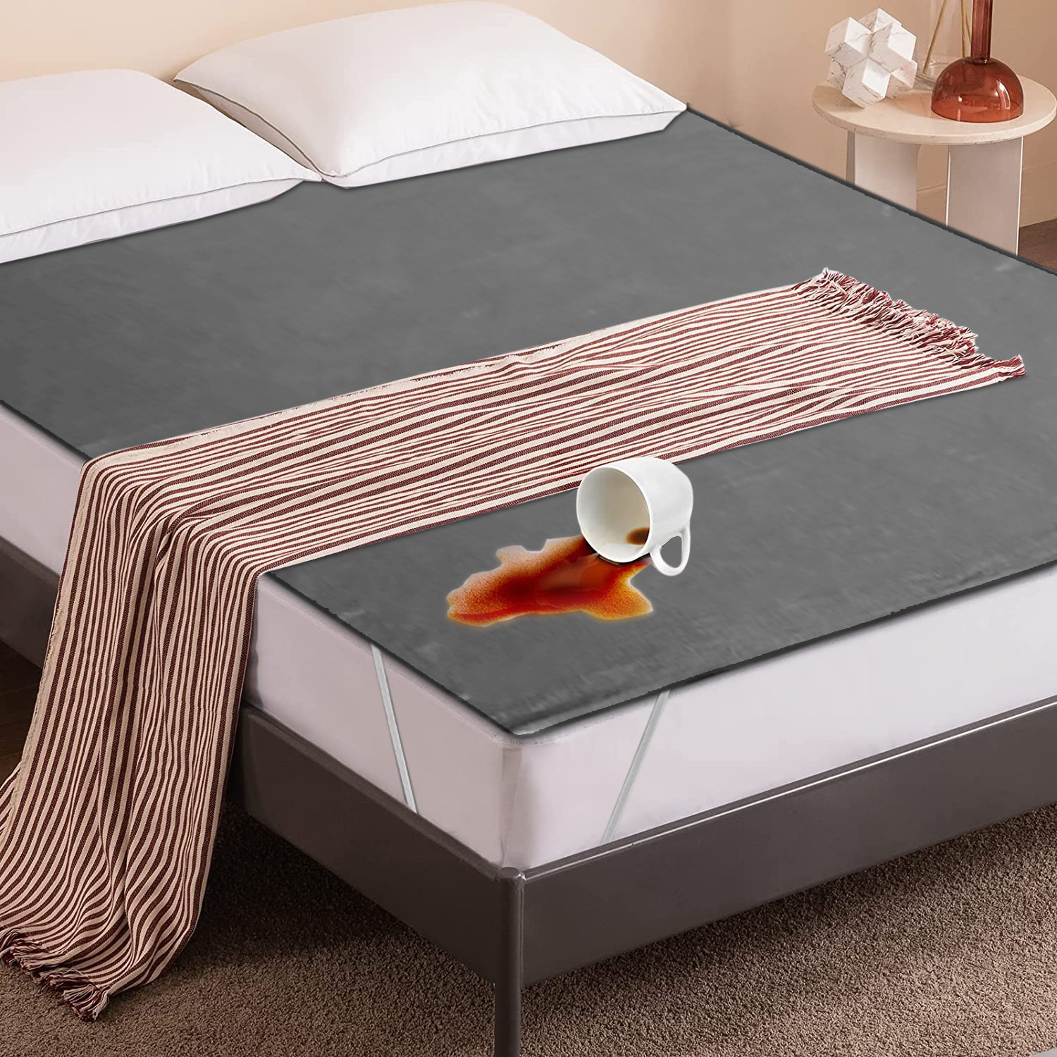 Kuber Industries PVC Waterproof/Dustproof Double Bed Mattress Protector, 72