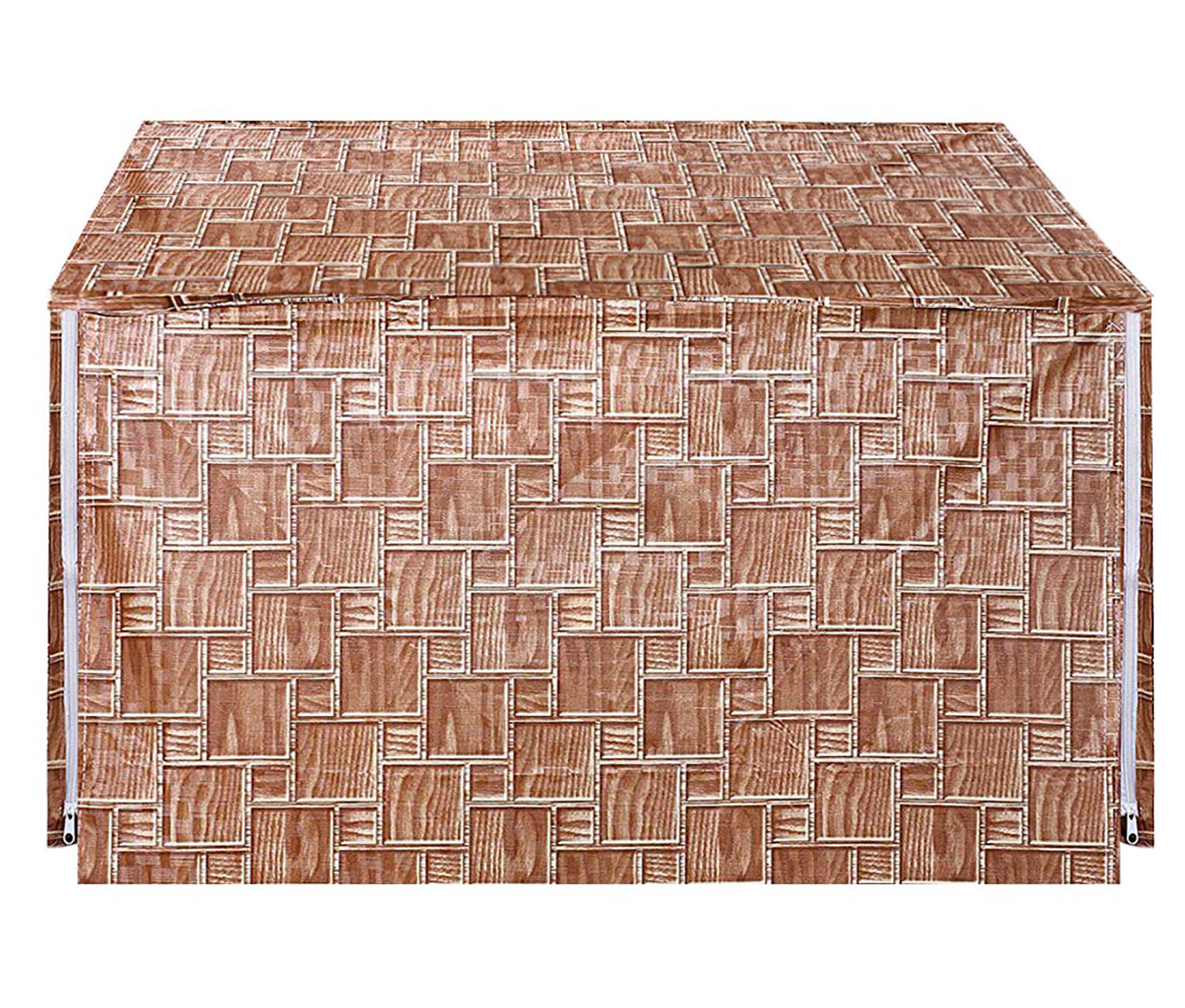Kuber Industries PVC Wooden Check Printed Microwave Oven Cover,30 Ltr. (Brown)-HS43KUBMART25991