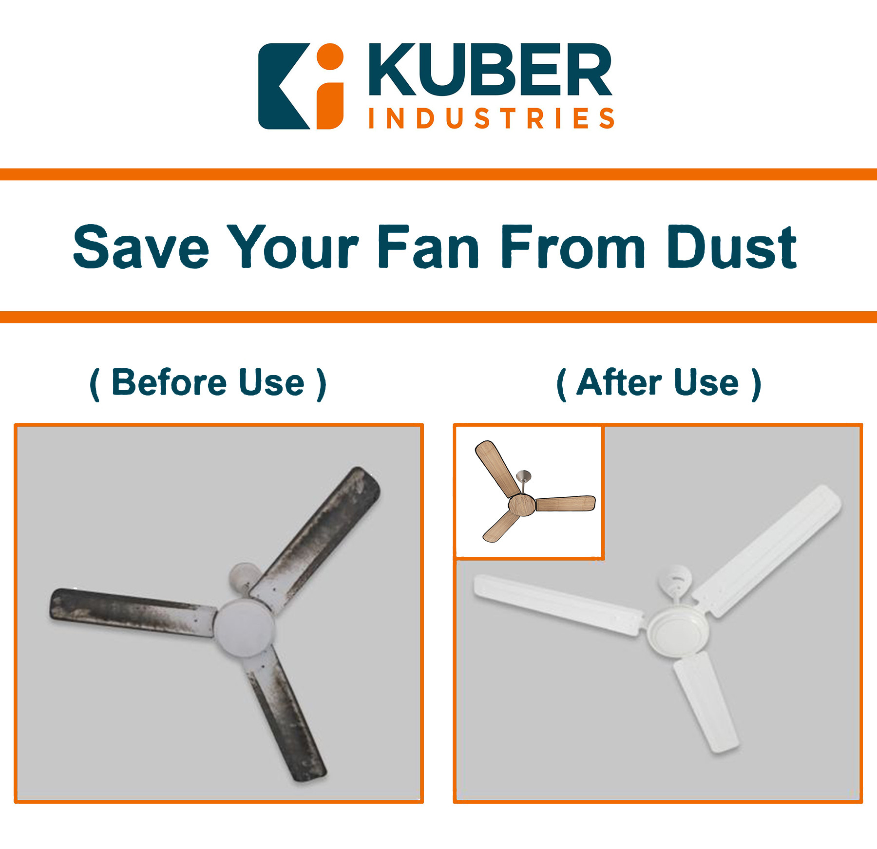 Kuber Industries PVC Wooden Design Dust Proof Three Blade Ceiling Fan Cover (Light Brown) 54KM4011