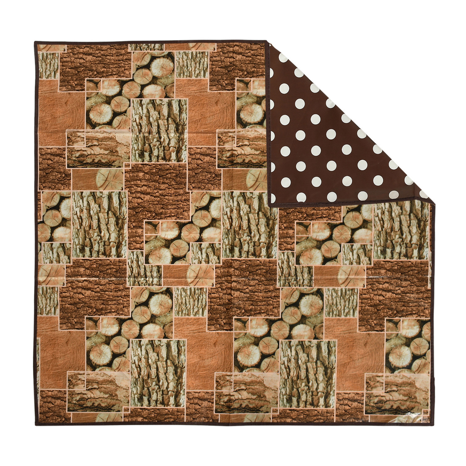 Kuber Industries PVC Wooden Print Both Sided Bed Server Food Mat, Bedsheet Protector For Home 36