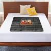Kuber Industries PVC Wooden Print Both Sided Bed Server Food Mat, Bedsheet Protector For Home 36&quot;x36&quot; (Black) 54KM4341