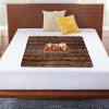 Kuber Industries PVC Wooden Print Both Sided Bed Server Food Mat, Bedsheet Protector For Home 36&quot;x36&quot; (Dark Brown) 54KM4342