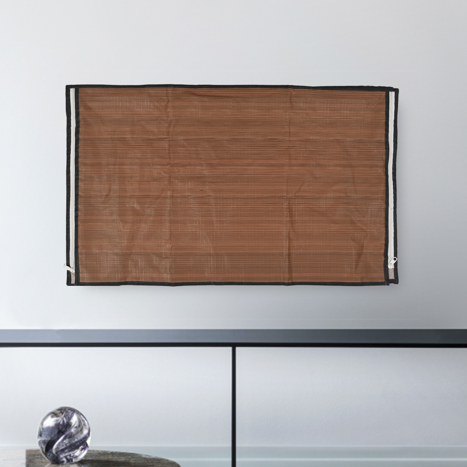 Kuber Industries PVC Wooden Print Waterproof & Dustproof TV Cover, 32 Inch (Brown) 54KM4288