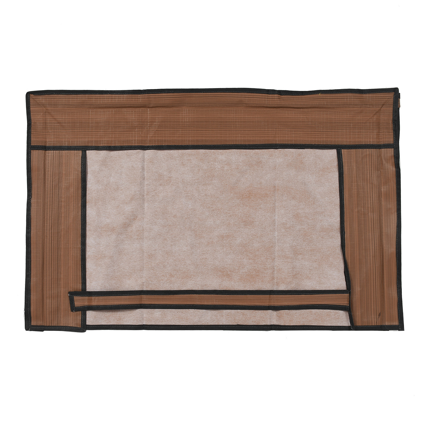 Kuber Industries PVC Wooden Print Waterproof & Dustproof TV Cover, 32 Inch (Brown) 54KM4288