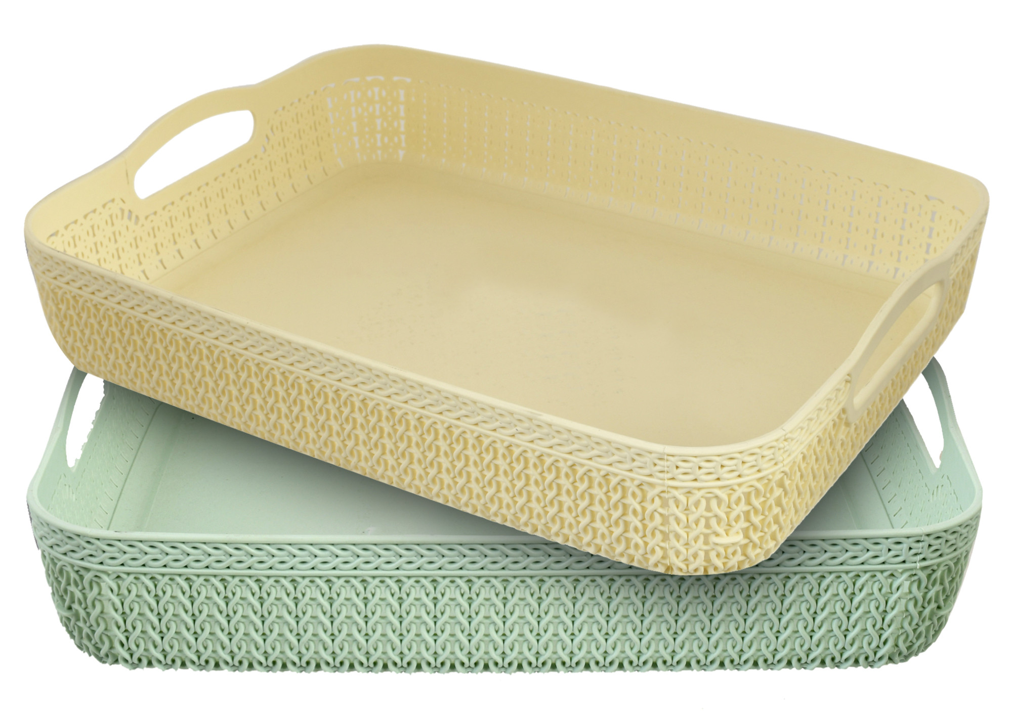 Kuber Industries Q-3 Unbreakable Plastic Multipurpose Small Size Flexible Storage Baskets/Fruit Vegetable Bathroom Stationary Home Basket with Handles,Multi