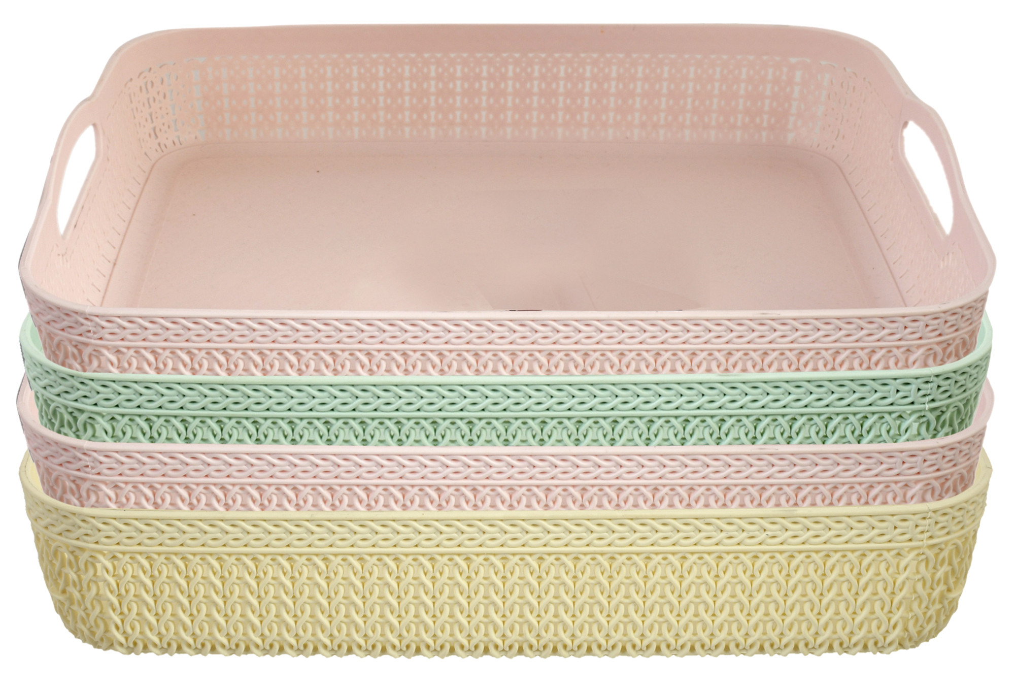 Kuber Industries Q-3 Unbreakable Plastic Multipurpose Small Size Flexible Storage Baskets/Fruit Vegetable Bathroom Stationary Home Basket with Handles,Multi
