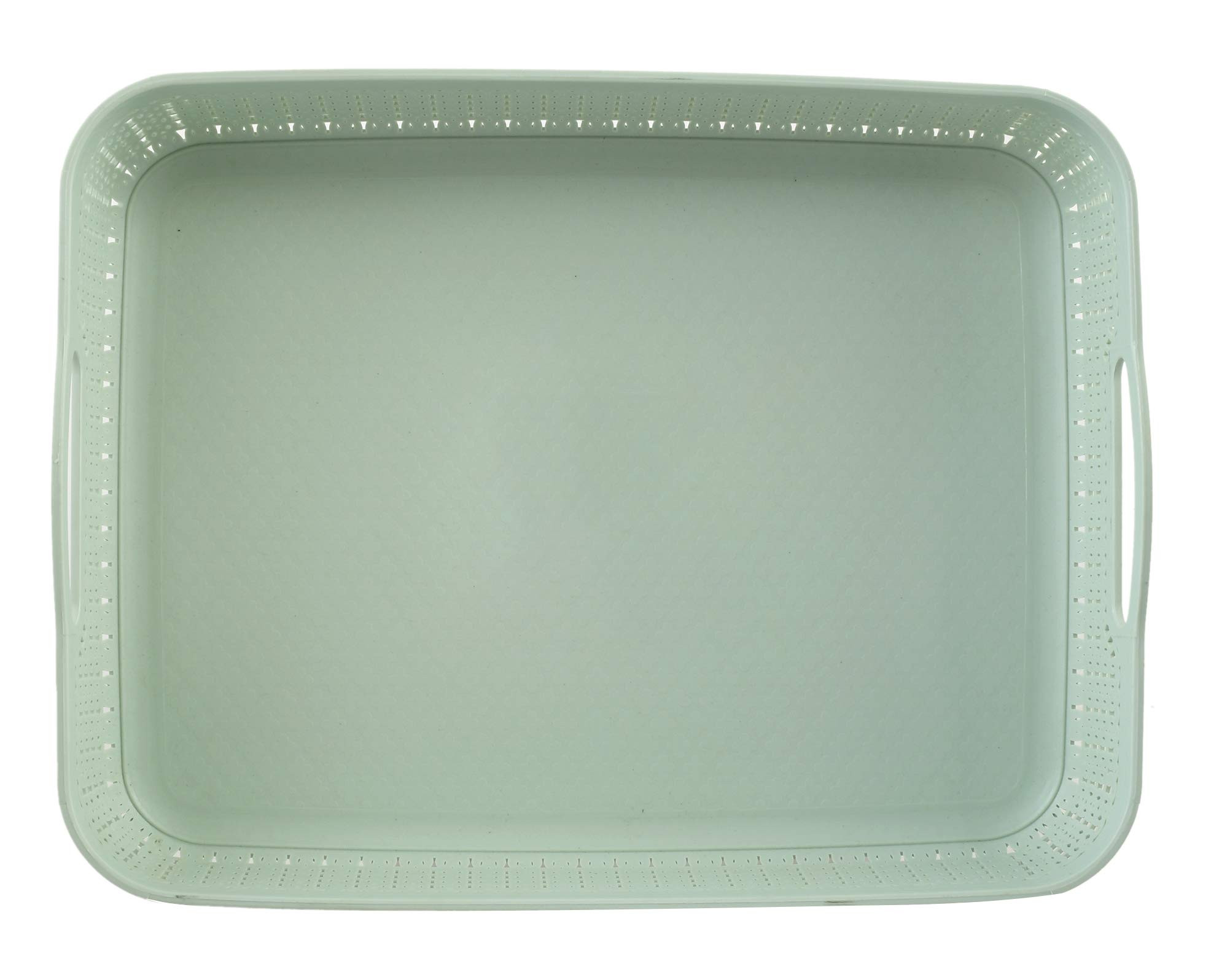 Kuber Industries Q-4 Unbreakable 2 Pieces Plastic Multipurpose Large Size Net Storage Basket For Office KitchenBathroom With HandleMulti