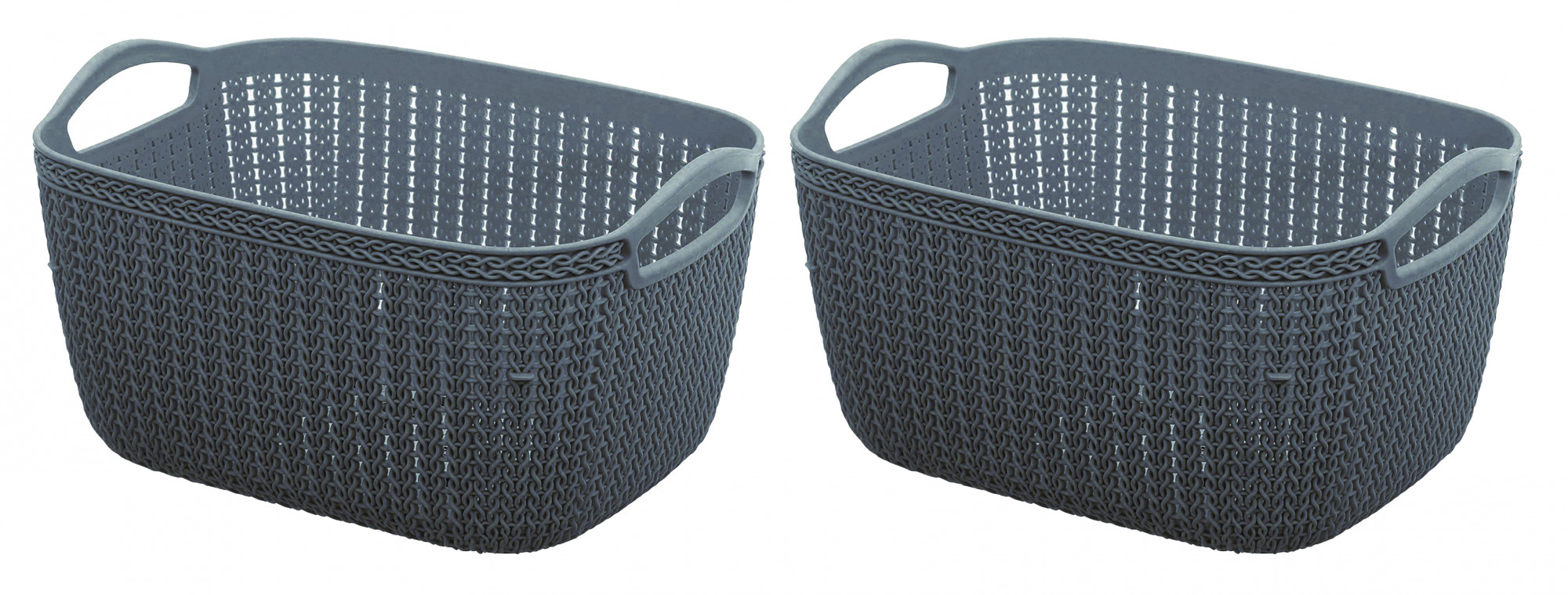 Kuber Industries Q-5 Unbreakable Plastic Multipurpose Medium Size Flexible Storage Baskets/Fruit Vegetable Bathroom Stationary Home Basket with Handles (Grey)