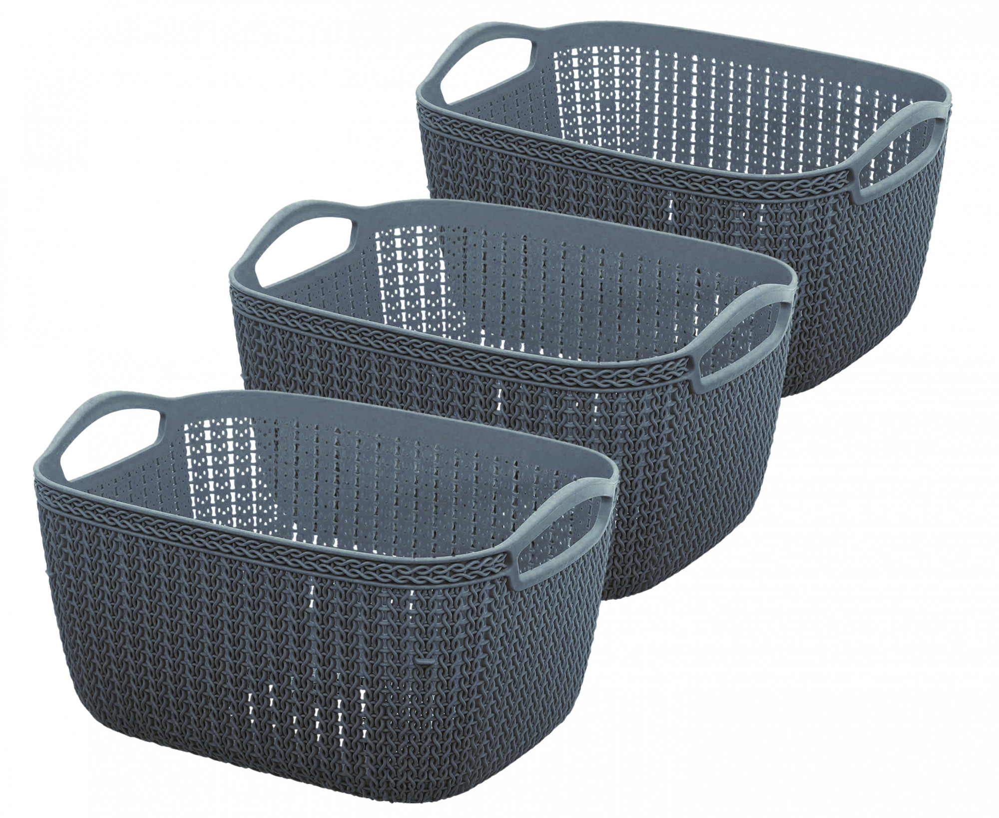 Kuber Industries Q-5 Unbreakable Plastic Multipurpose Medium Size Flexible Storage Baskets/Fruit Vegetable Bathroom Stationary Home Basket with Handles (Grey)