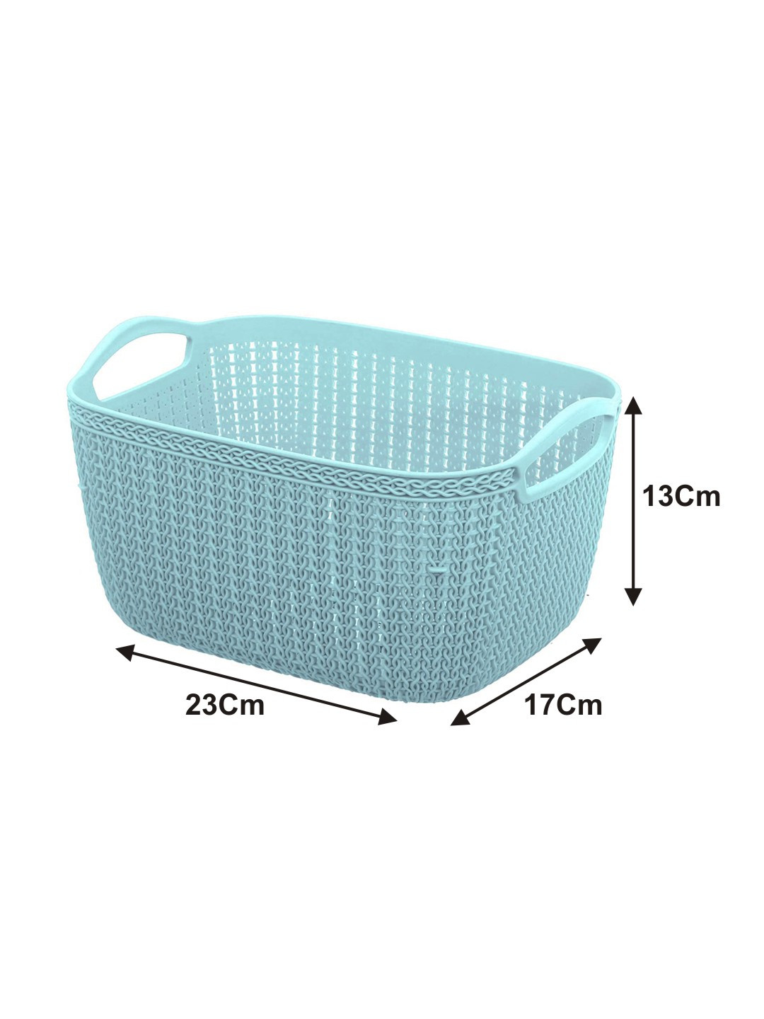 Kuber Industries Q-5 Unbreakable Plastic Multipurpose Medium Size Flexible Storage Baskets/Fruit Vegetable Bathroom Stationary Home Basket with Handles (Light Blue & Grey)