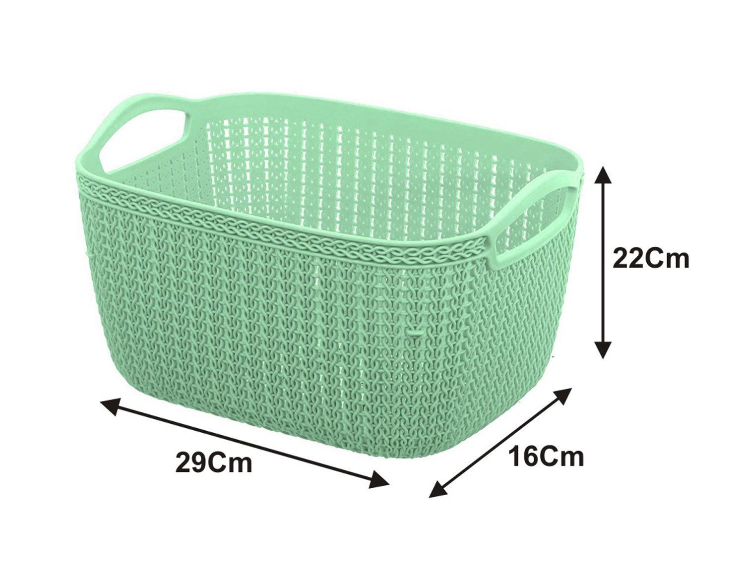 Kuber Industries Q-5,6 Unbreakable Plastic Multipurpose Large & Medium Size Flexible Storage Baskets/Fruit Vegetable Bathroom Stationary Home Basket with Handles (Light Green)