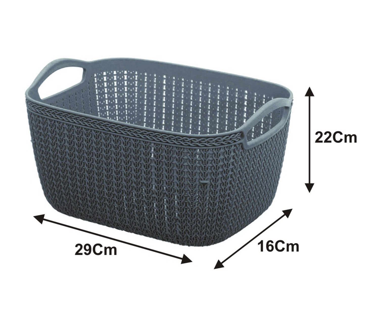 Kuber Industries Q-5,6 Unbreakable Plastic Multipurpose Large & Medium Size Flexible Storage Baskets/Fruit Vegetable Bathroom Stationary Home Basket with Handles (Grey)