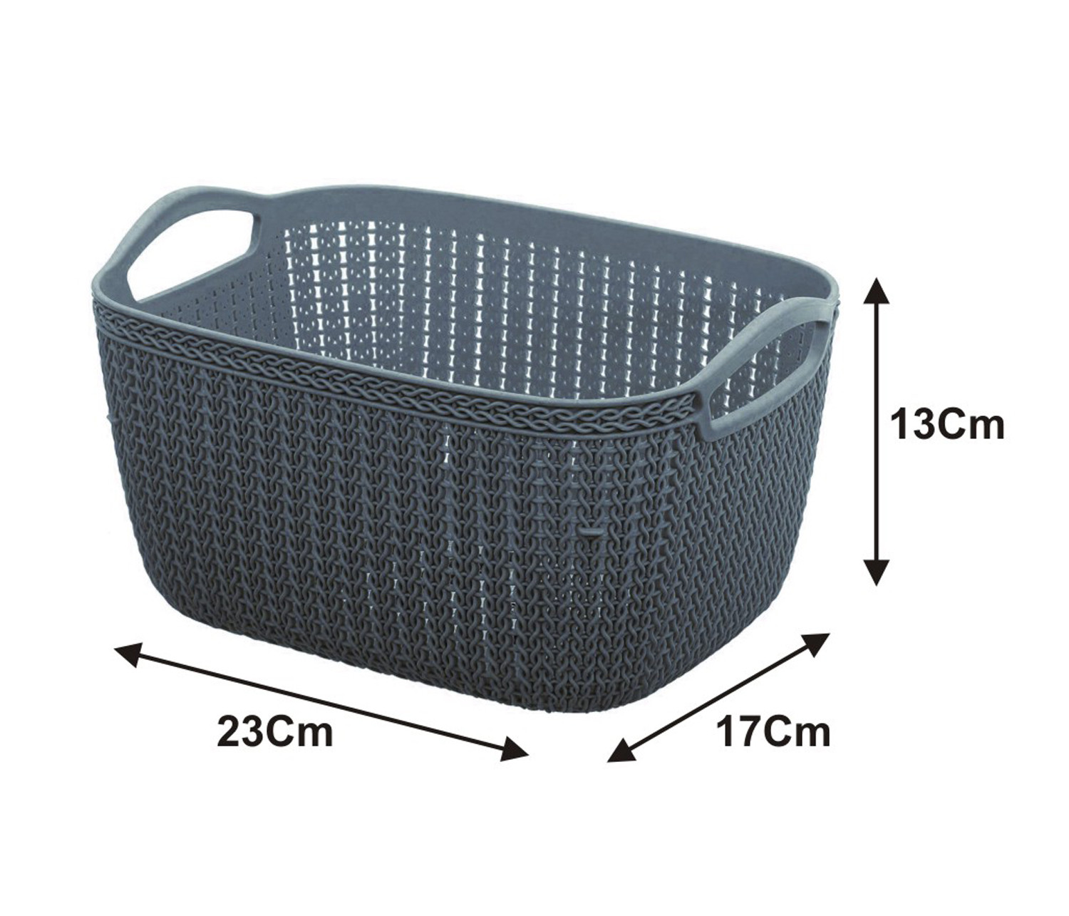 Kuber Industries Q-5,6 Unbreakable Plastic Multipurpose Large & Medium Size Flexible Storage Baskets/Fruit Vegetable Bathroom Stationary Home Basket with Handles (Grey)