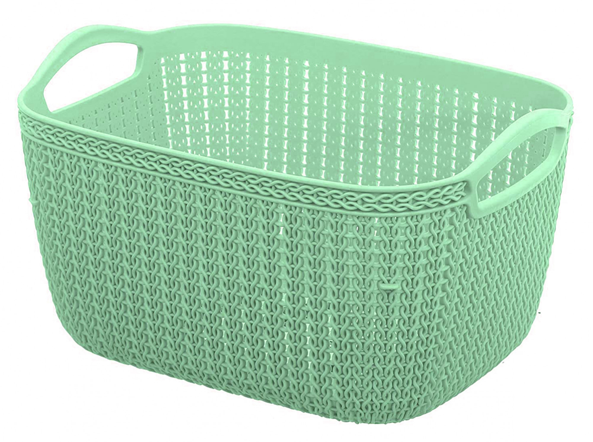 Kuber Industries Q-6 Unbreakable Plastic Multipurpose Large Size Flexible Storage Baskets/Fruit Vegetable Bathroom Stationary Home Basket with Handles (Light Green)