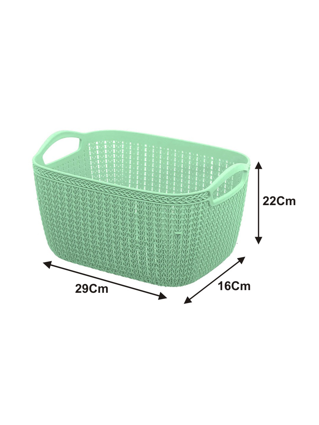 Kuber Industries Q-6 Unbreakable Plastic Multipurpose Large Size Flexible Storage Baskets/Fruit Vegetable Bathroom Stationary Home Basket with Handles (Light Green)