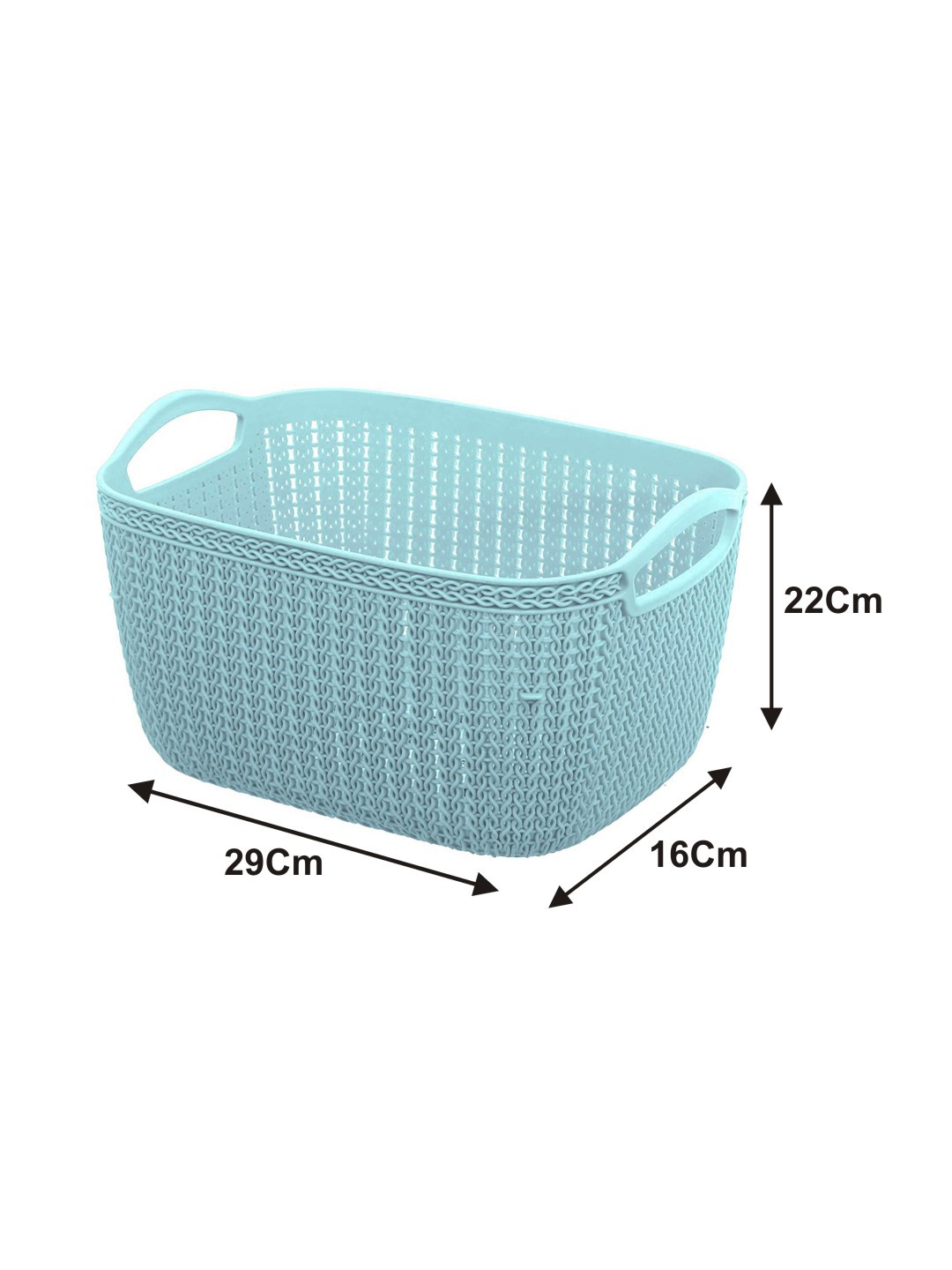 Kuber Industries Q-6 Unbreakable Plastic Multipurpose Large Size Flexible Storage Baskets/Fruit Vegetable Bathroom Stationary Home Basket with Handles (Light Blue)