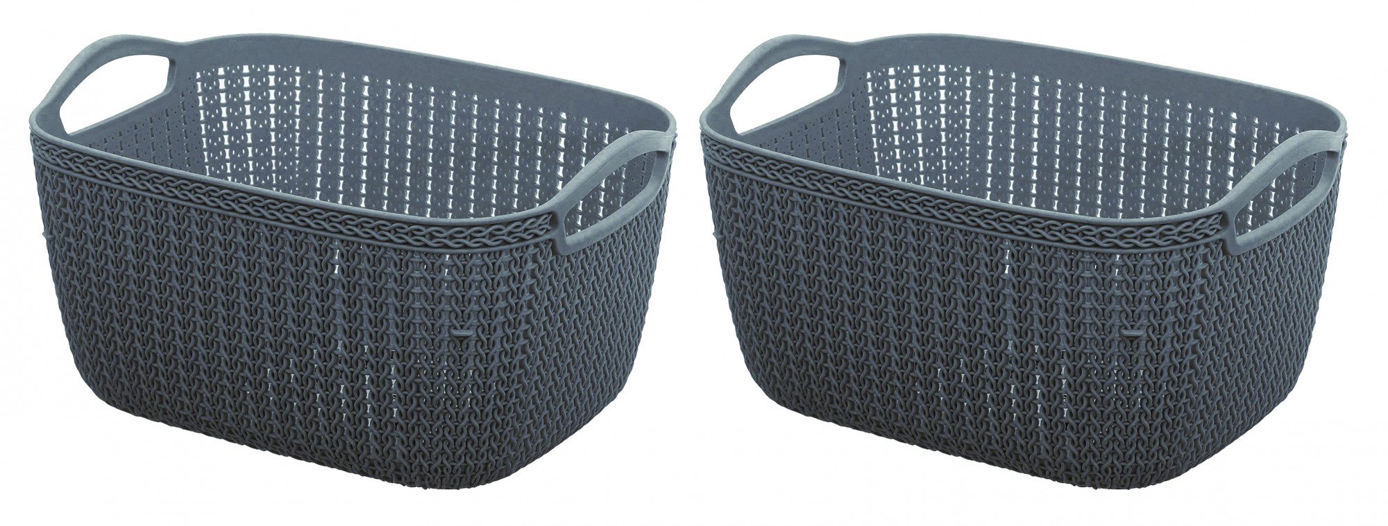 Kuber Industries Q-6 Unbreakable Plastic Multipurpose Large Size Flexible Storage Baskets/Fruit Vegetable Bathroom Stationary Home Basket with Handles (Grey)
