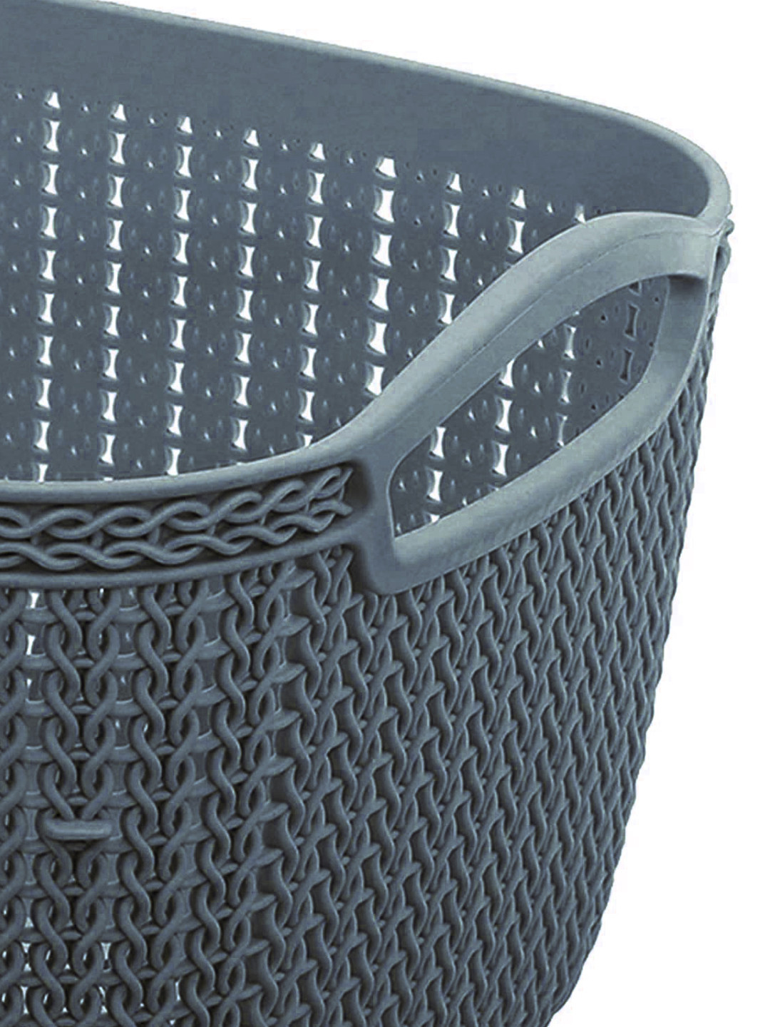 Kuber Industries Q-6 Unbreakable Plastic Multipurpose Large Size Flexible Storage Baskets/Fruit Vegetable Bathroom Stationary Home Basket with Handles (Light Blue & Grey)