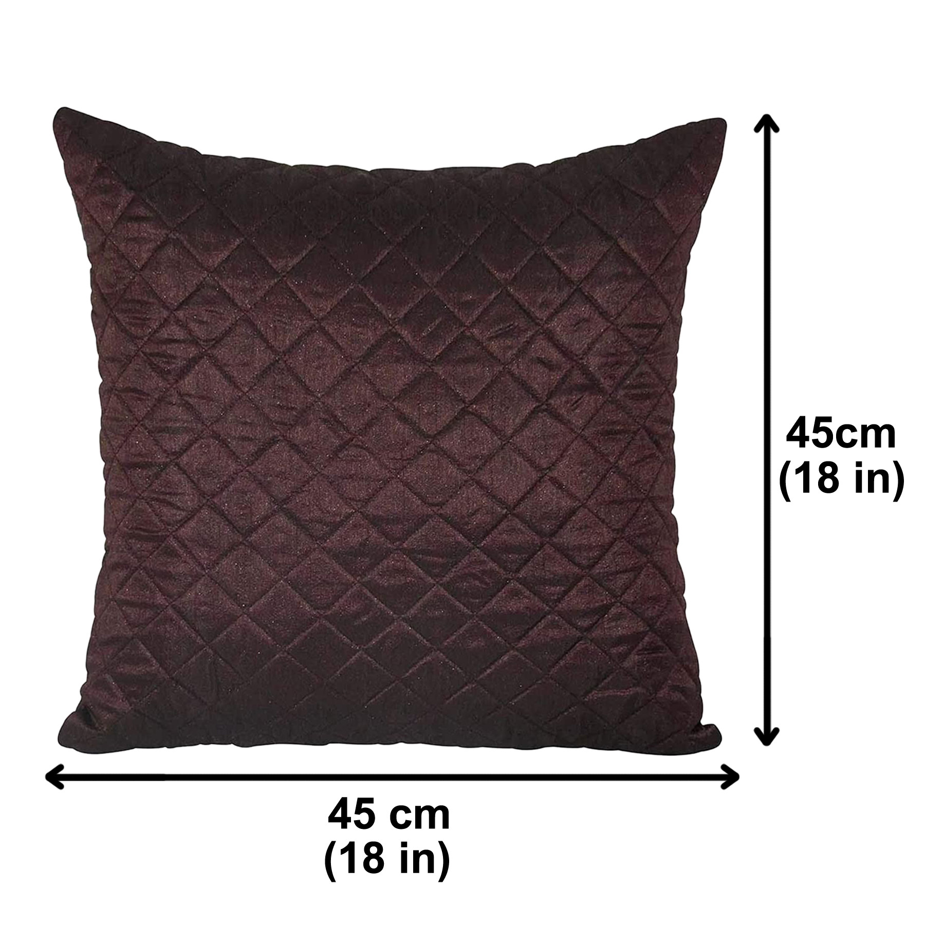 Kuber Industries Quilted Soft Decorative Square Throw Pillow Cover, Cushion Covers, Pillow Case For Sofa Couch Bed Chair, 18x18 Inch-(Maroon & Cream)-HS_38_KUBMART21779