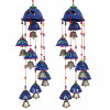 Rajasthani Design Handcrafted Hanging Windchimes|Latkan With 8 Bells for Home Décor &amp; Positive Energy,Pack of 2 (Blue)