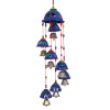 Rajasthani Design Handcrafted Hanging Windchimes|Latkan With 8 Bells for Home Décor & Positive Energy (Blue)