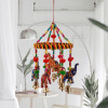 Kuber Industries Rajasthani Traditional Windchimes|Hanging Ring Elephant with Bells|Polyester Handcrafted Latkan|Decorative Door Hanging Latkan (Multicolor)