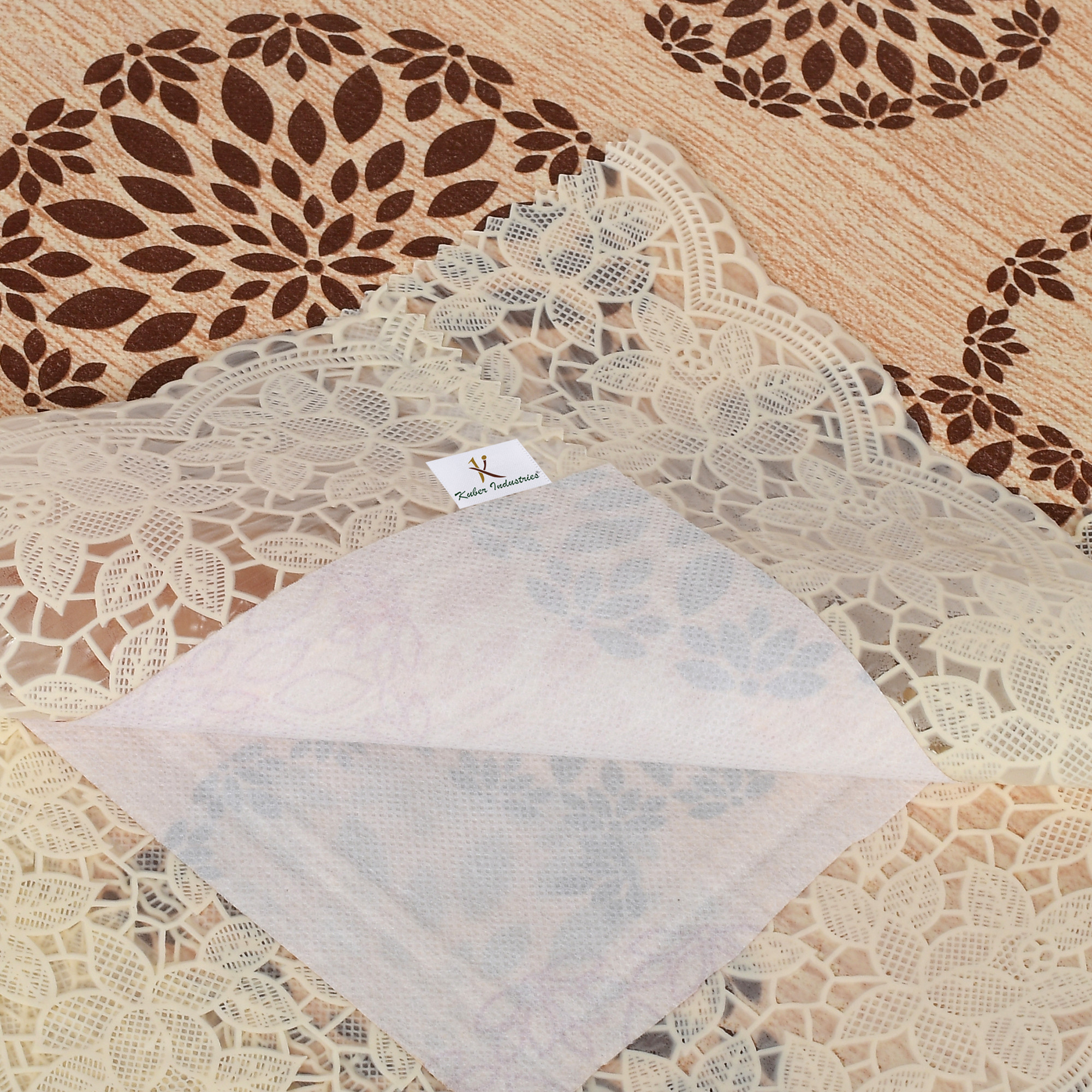 Kuber Industries Rangoli Print PVC 4 Seater Center Table Cover 40