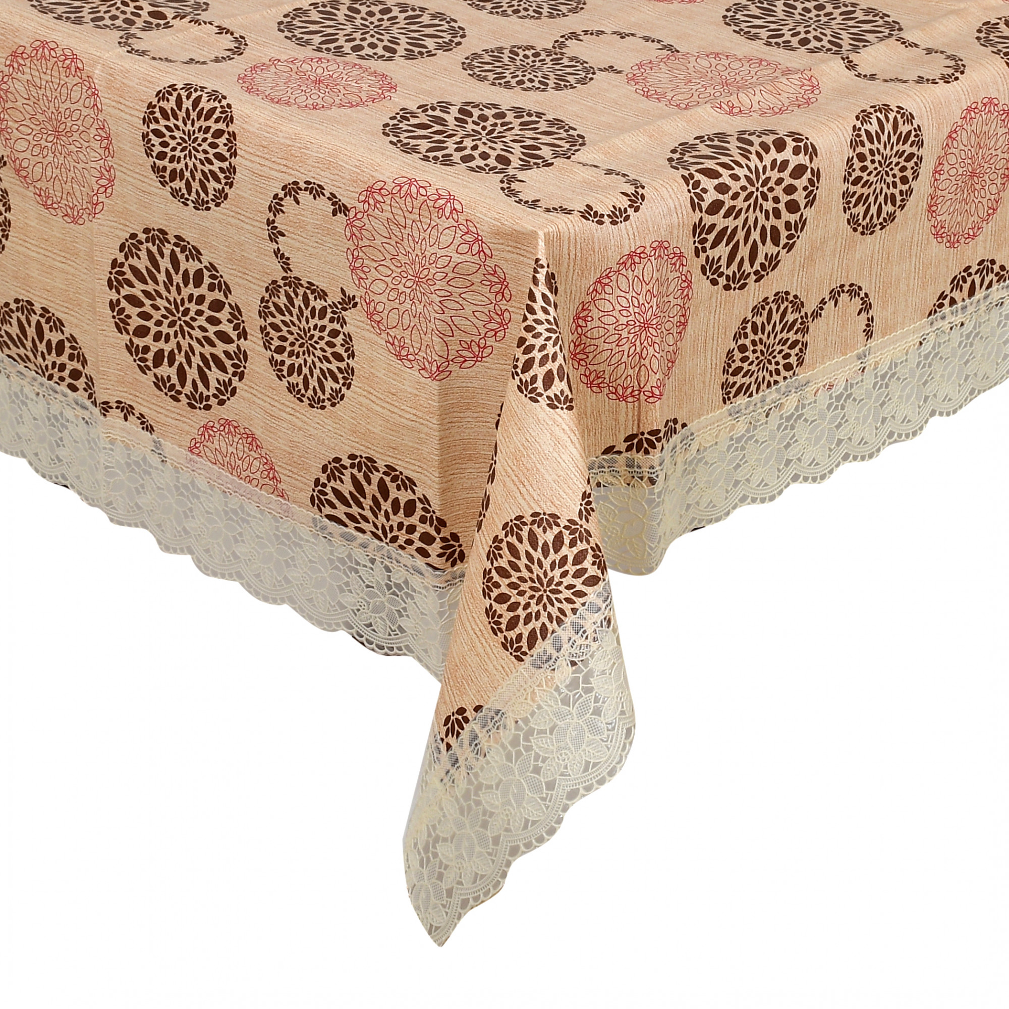 Kuber Industries Rangoli Print PVC 4 Seater Center Table Cover 40
