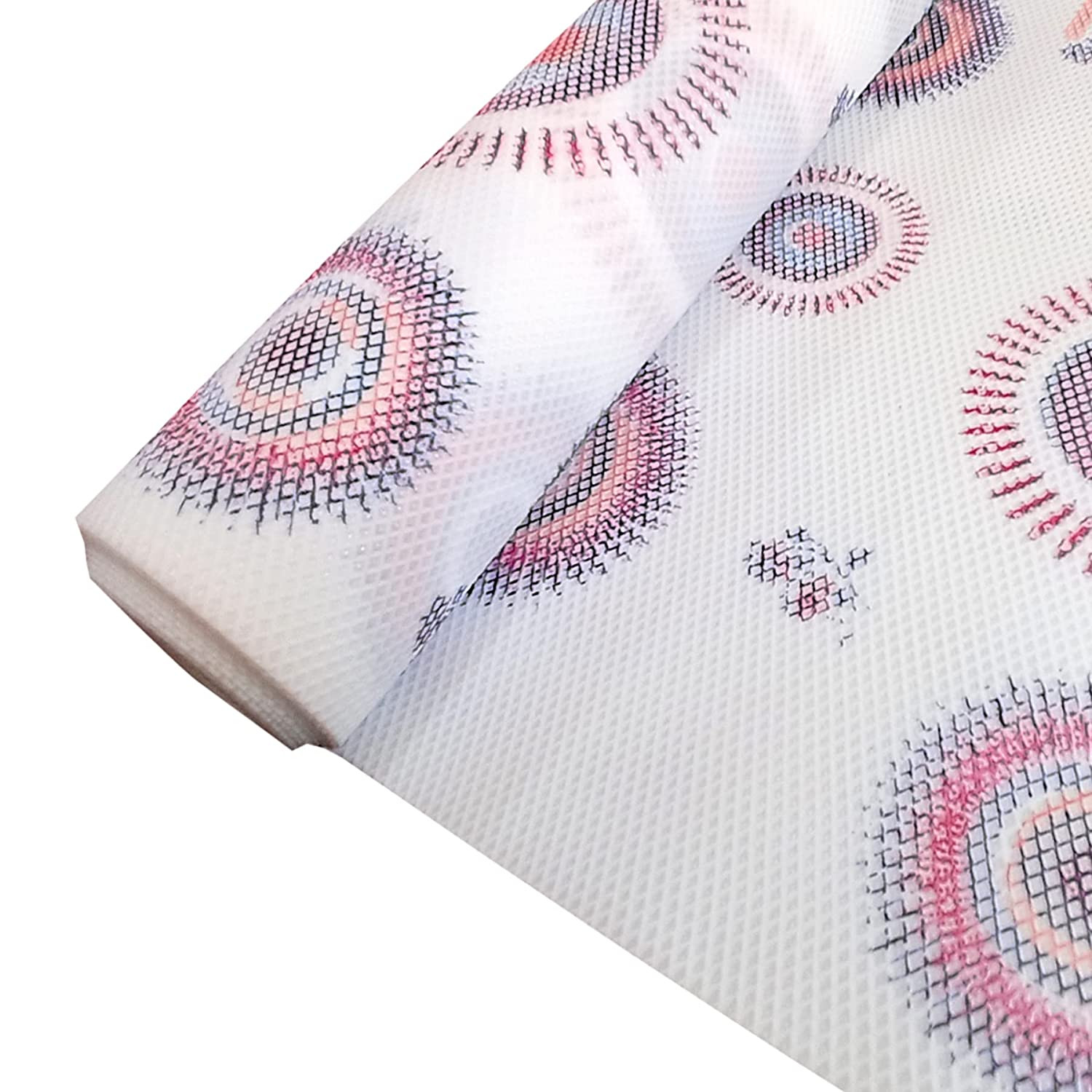 Kuber Industries Rangoli Print PVC Anti Slip Skid Shelf Mat, Shelf Liner For Wardrobe, Shelf, Kitchen Drawer, Cupboard Cabinet, 3 Mtr (White)-HS_38_KUBMART21367