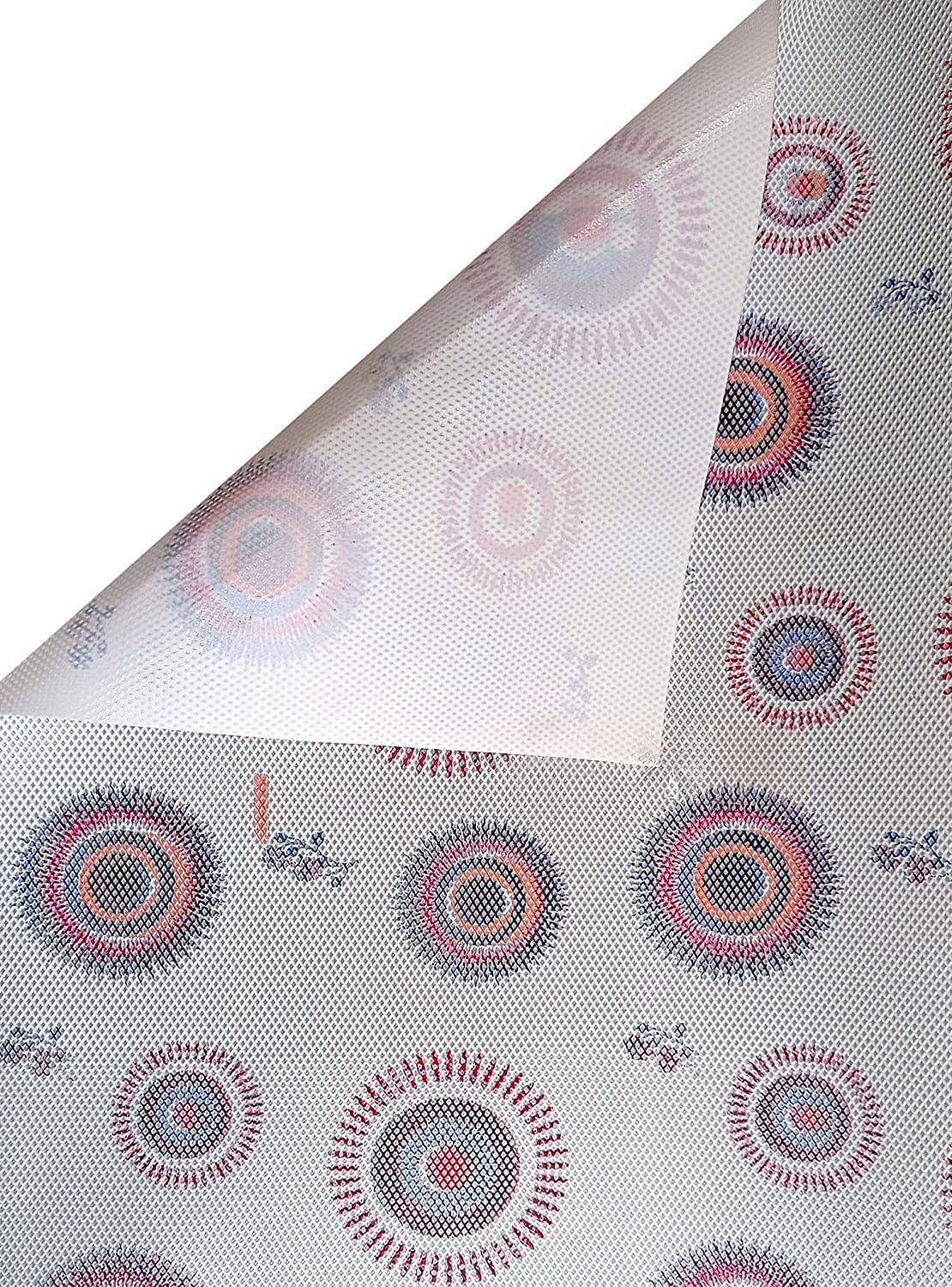 Kuber Industries Rangoli Print PVC Anti Slip Skid Shelf Mat, Shelf Liner For Wardrobe, Shelf, Kitchen Drawer, Cupboard Cabinet, 3 Mtr (White)-HS_38_KUBMART21367