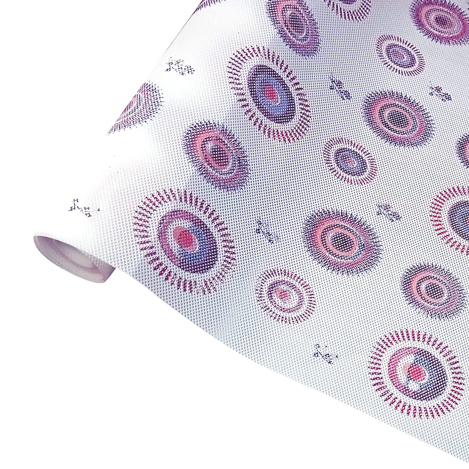Kuber Industries Rangoli Print PVC Anti Slip Skid Shelf Mat, Shelf Liner For Wardrobe, Shelf, Kitchen Drawer, Cupboard Cabinet, 5 Mtr (White)-HS_38_KUBMART21369