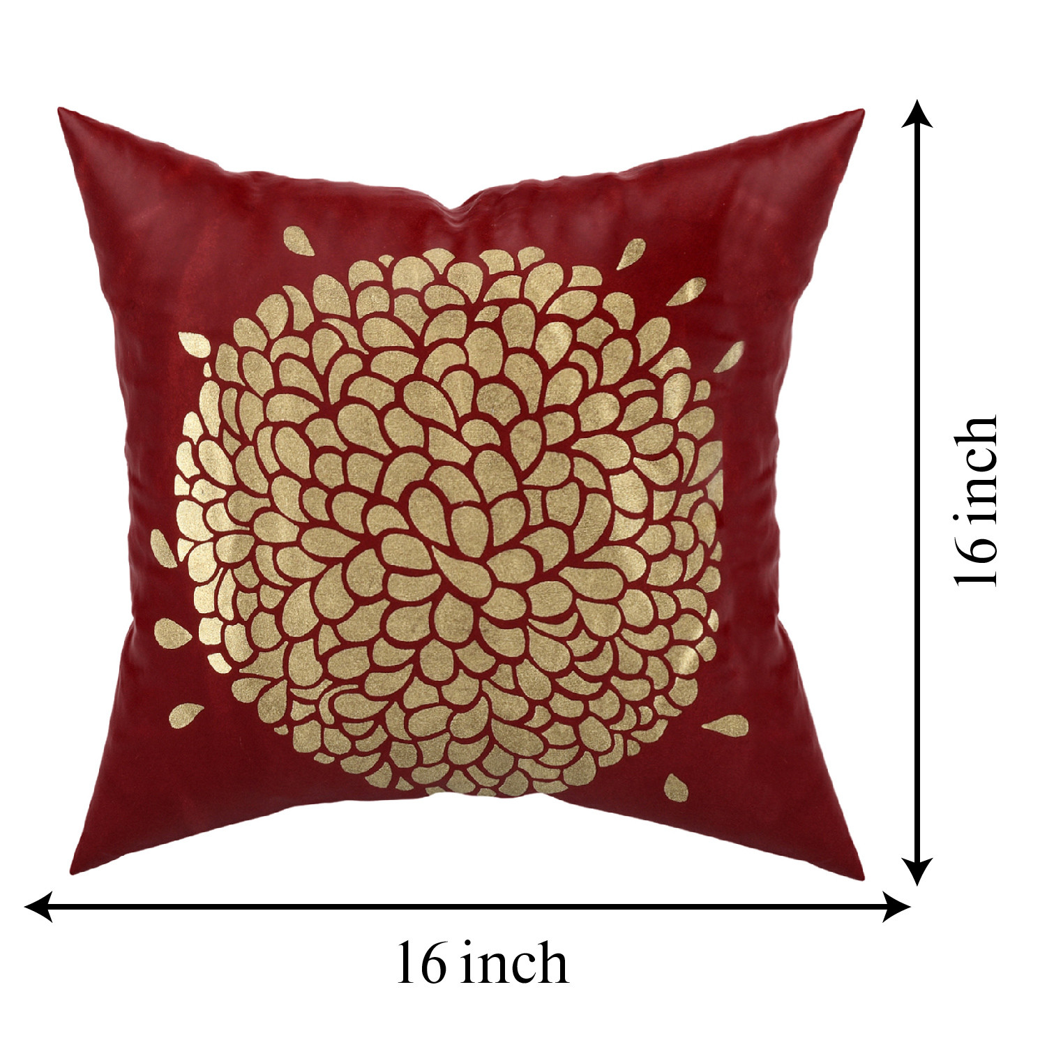 Kuber Industries Rangoli Print Soft Decorative Square Cushion Cover, Cushion Case For Sofa Couch Bed 16x16 Inch-(Maroon)