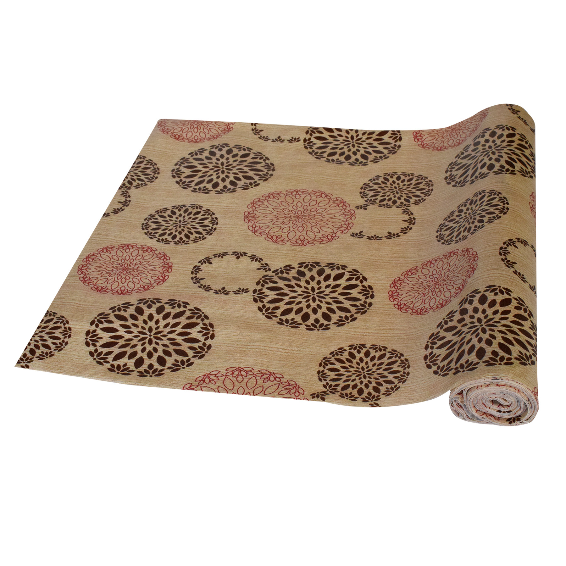 Kuber Industries Rangoli Printed PVC Anti Slip Skid Shelf Mat, 10 Mtr (Sand)