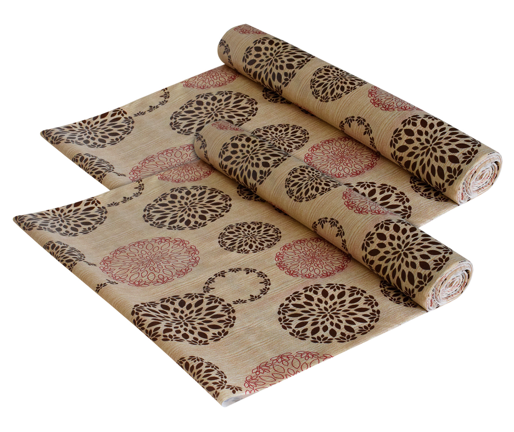 Kuber Industries Rangoli Printed PVC Anti Slip Skid Shelf Mat, 10 Mtr (Sand)