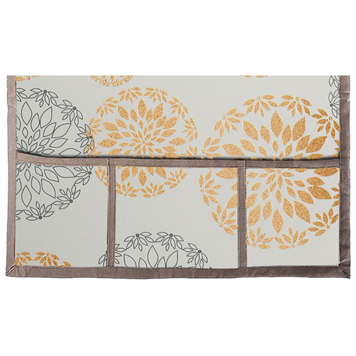 Kuber Industries Rangoli Printed PVC Fridge Top Cover, Protect For Scratches, Wear & Tear And Dust With 6 Utility Side Pockets (White)