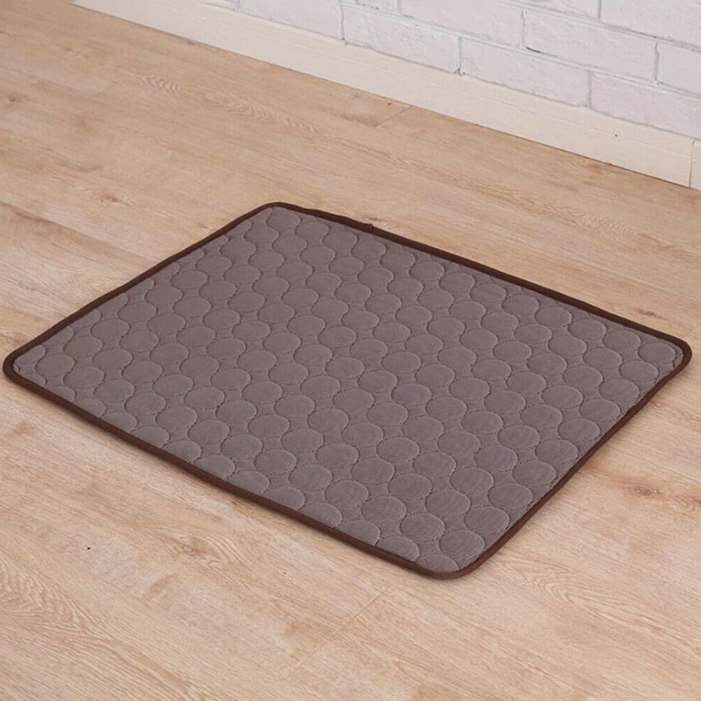 Kuber Industries Rectangular Dog &amp; Cat Bed|Premium Cool Ice Silk with Polyester with Bottom Mesh|Multi-Utility Self-Cooling Pad for Dog &amp; Cat|Light-Weight &amp; Durable Dog Bed|ZQCJ001C-XS|Coffee