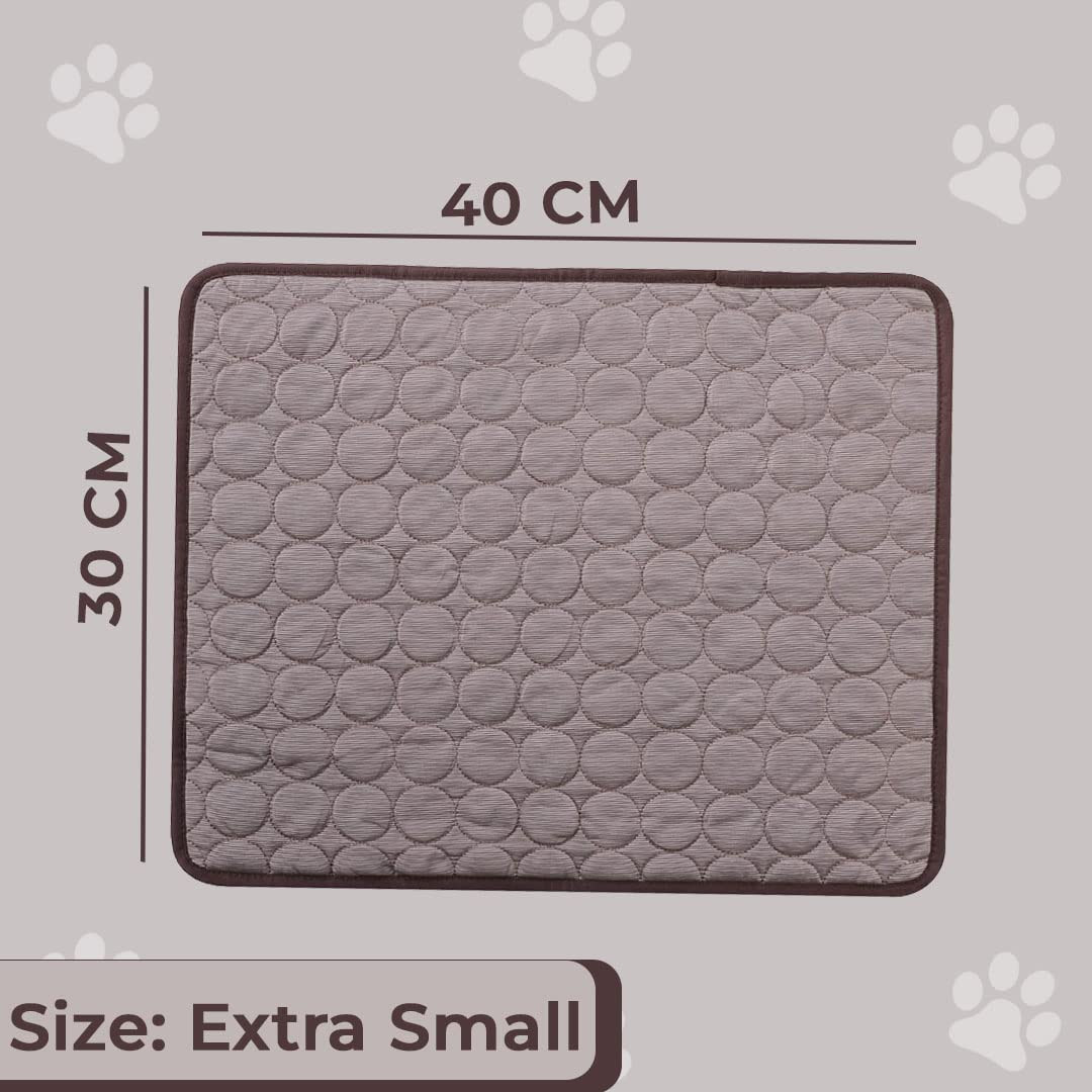 Kuber Industries Rectangular Dog & Cat Bed|Premium Cool Ice Silk with Polyester with Bottom Mesh|Multi-Utility Self-Cooling Pad for Dog & Cat|Light-Weight & Durable Dog Bed|ZQCJ001C-XS|Coffee
